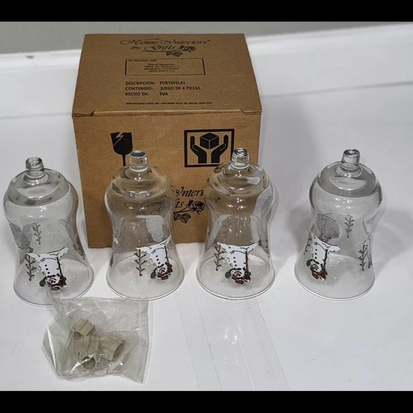 4 HOMCO / HOME INTERIORS PAINTED SNOWMAN VOTIVE CUPS - Picture 1 of 6